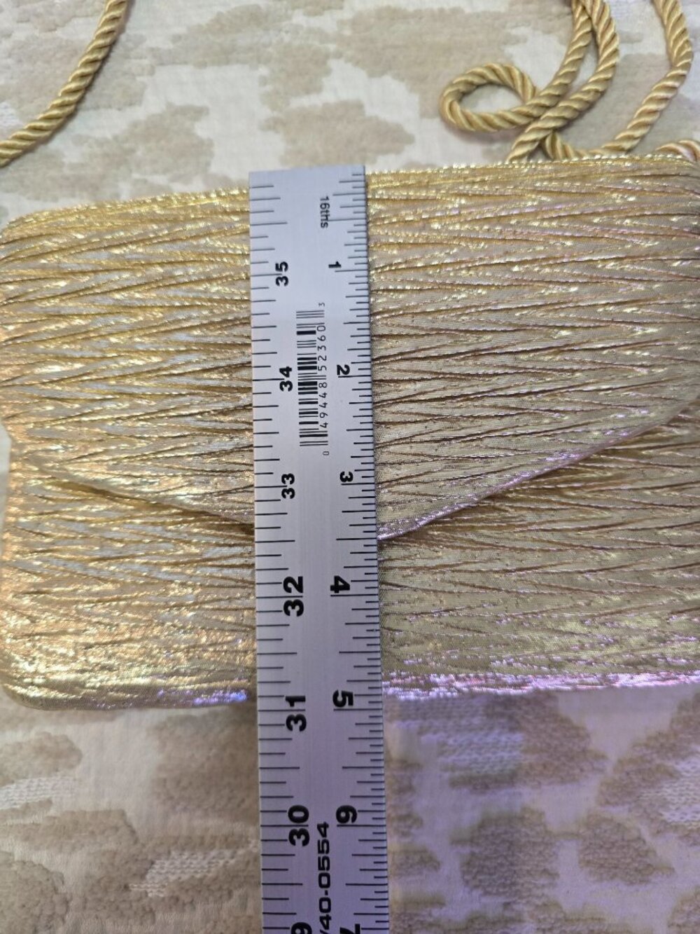 Vintage Vanessa Gold Evening Bag With Rope Strap Holiday Party Crossbody - Picture 11 of 11